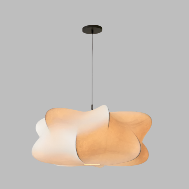Lampe suspendue en soie japonaise Wabi Sabi