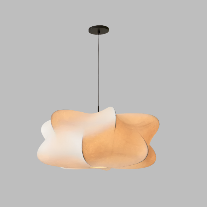 Lampe suspendue en soie japonaise Wabi Sabi