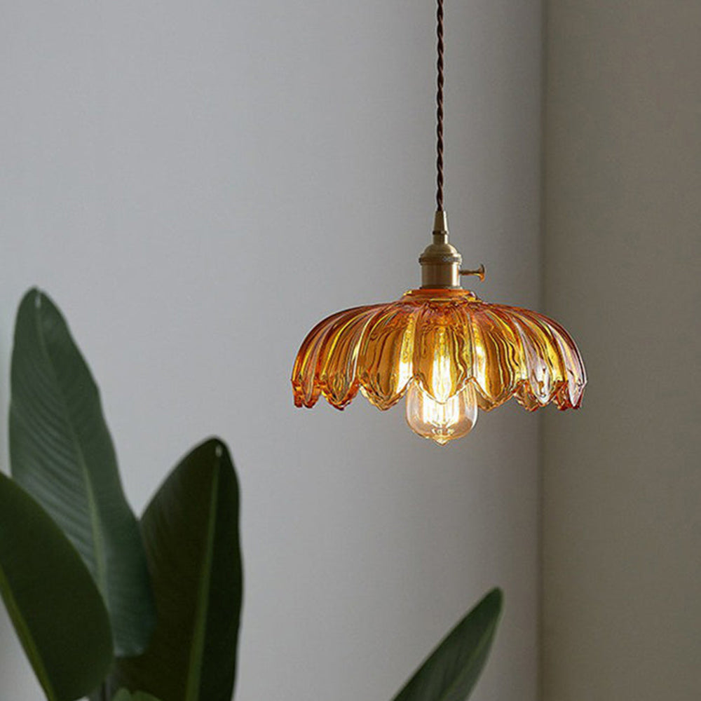 Suspension vintage en verre