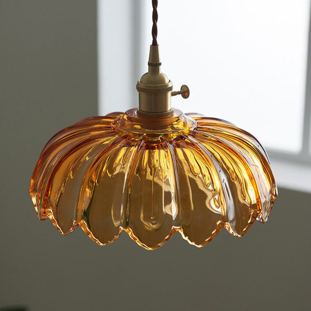 Suspension vintage en verre