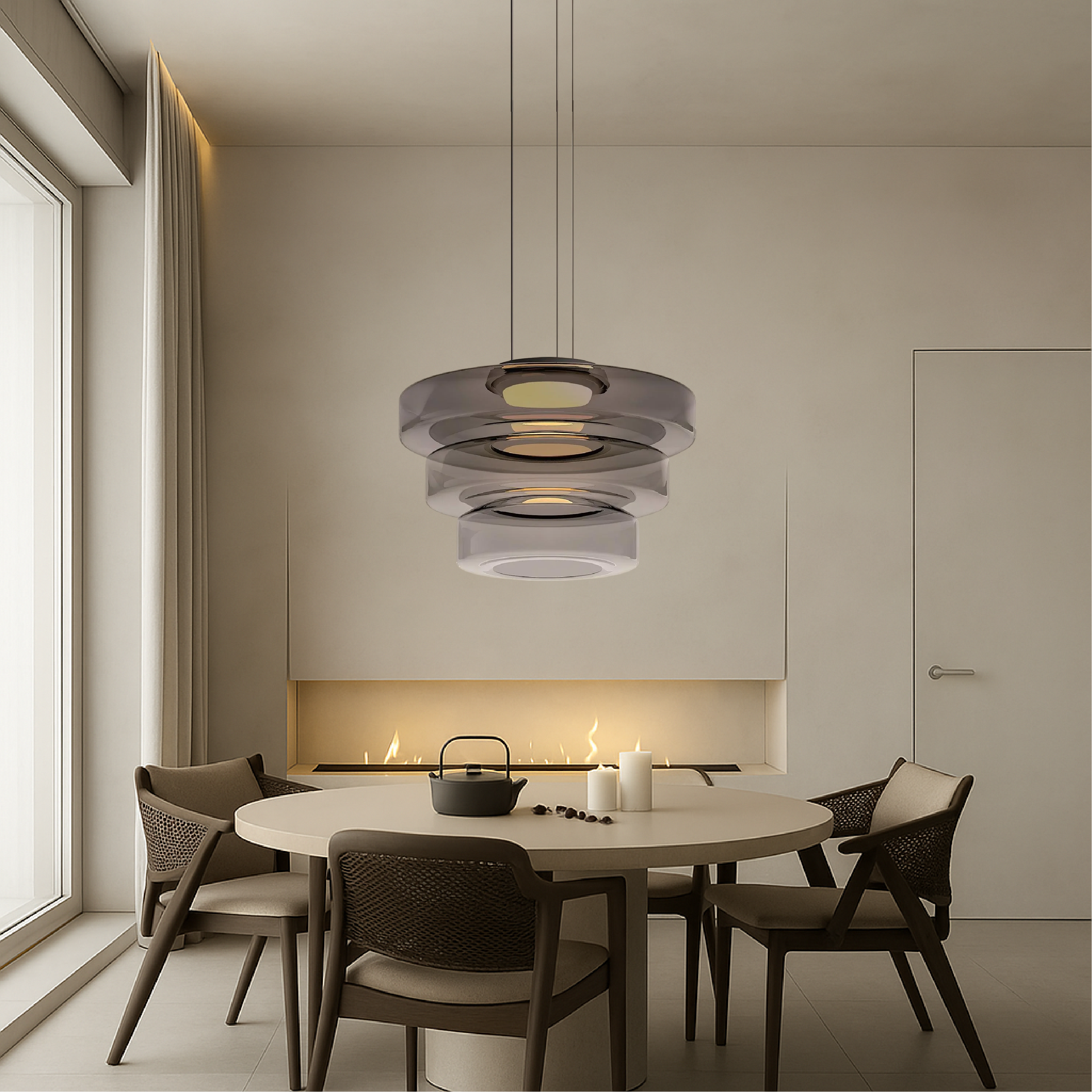 Suspension en verre danois Bauhaus