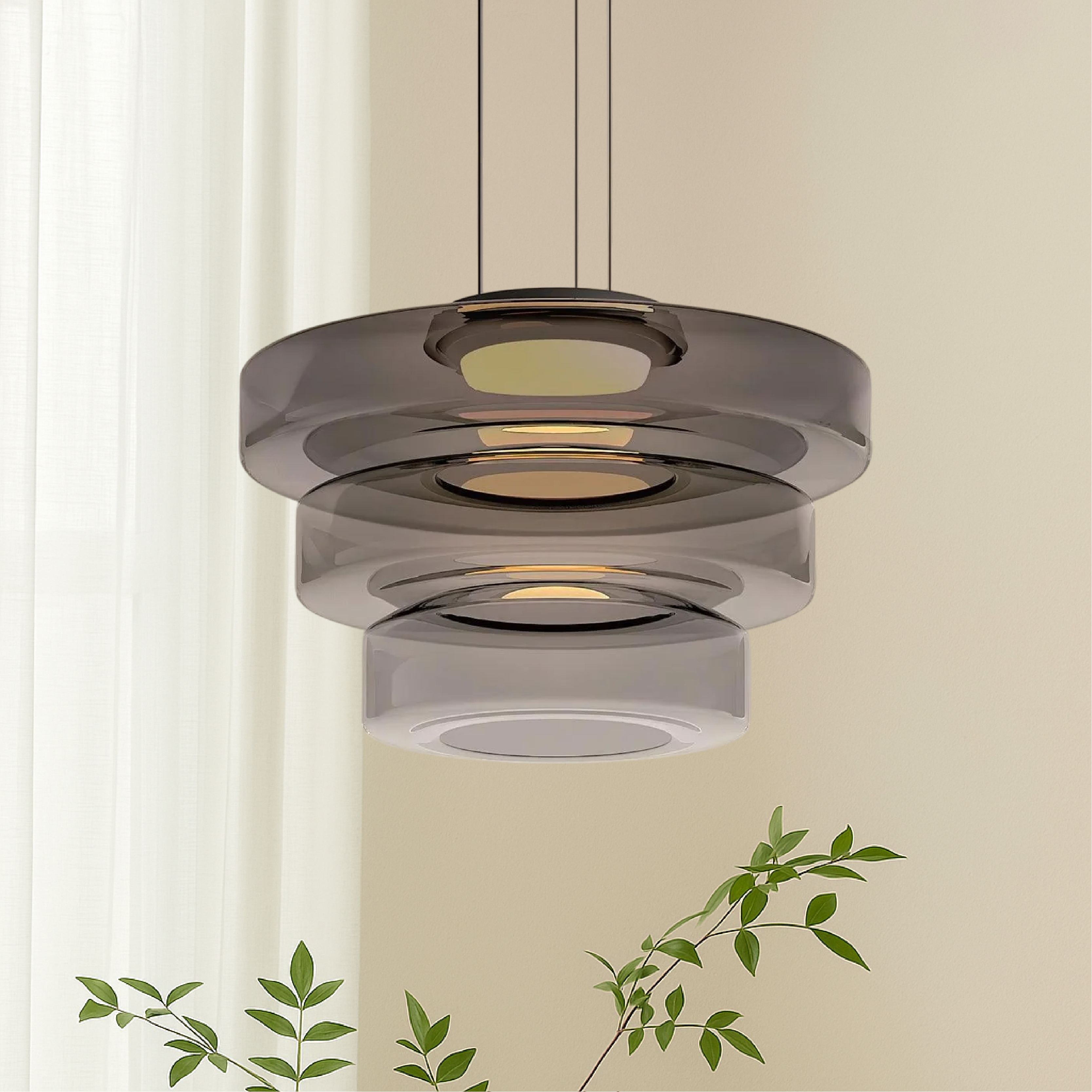 Suspension en verre danois Bauhaus