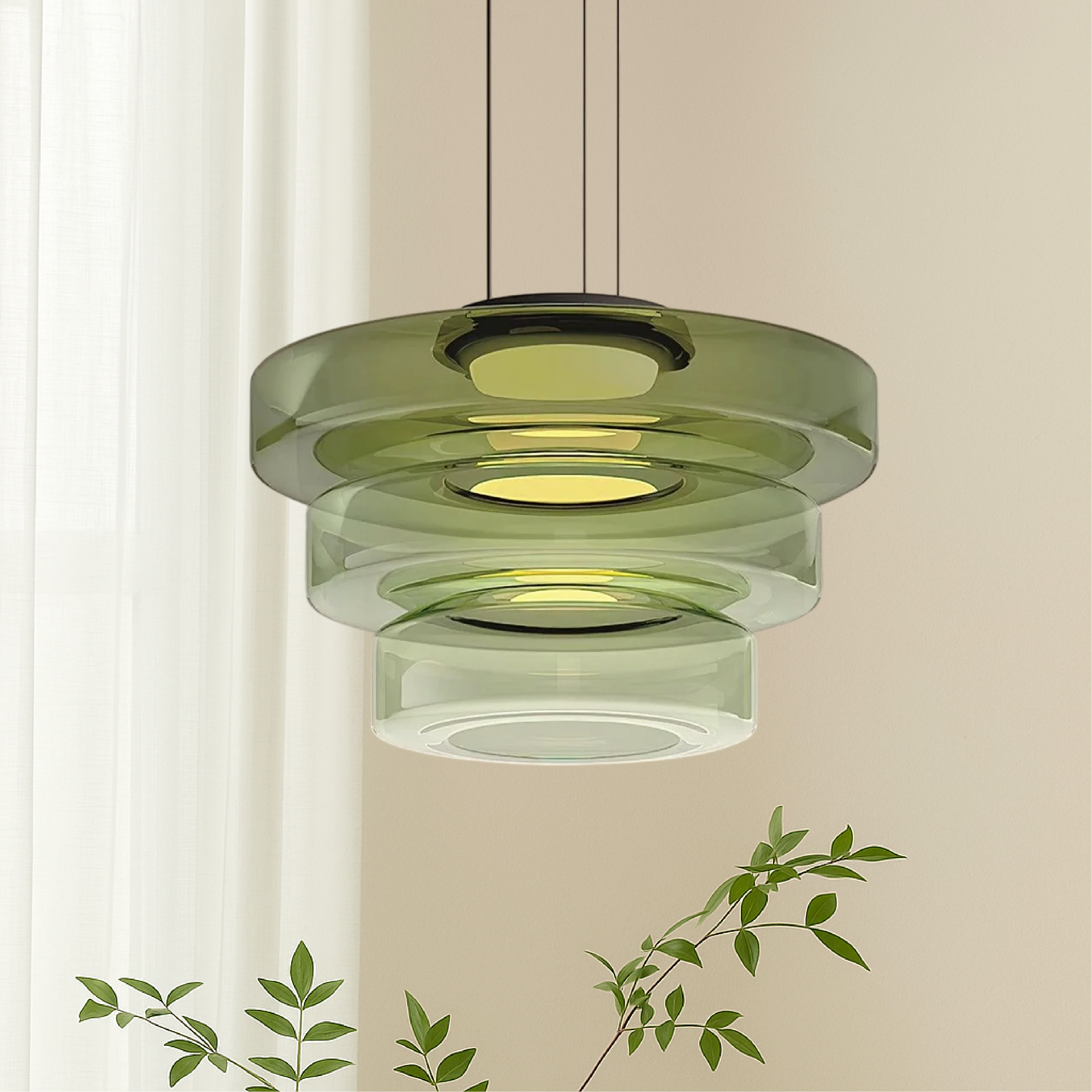 Suspension en verre danois Bauhaus