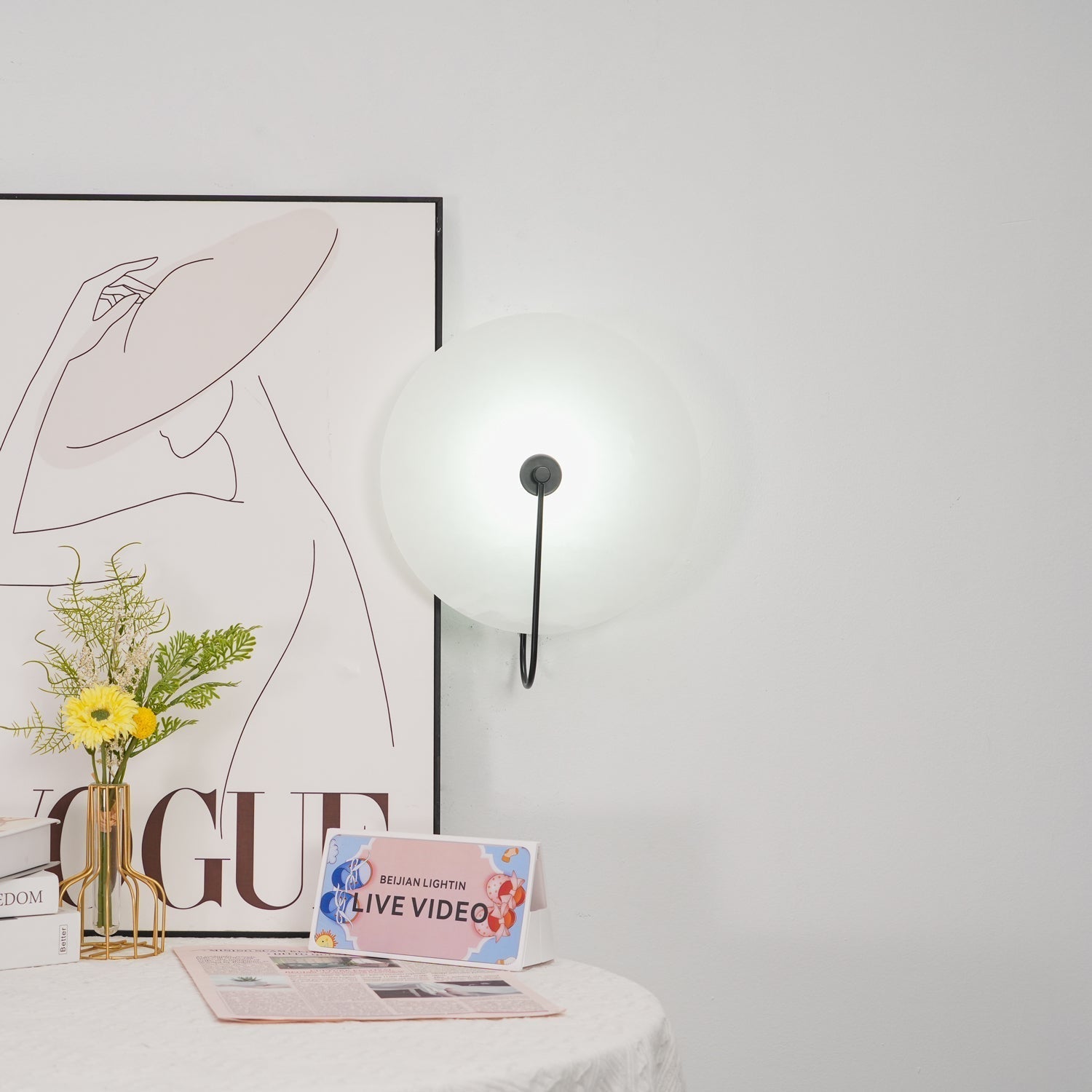 Applique murale LED en albâtre