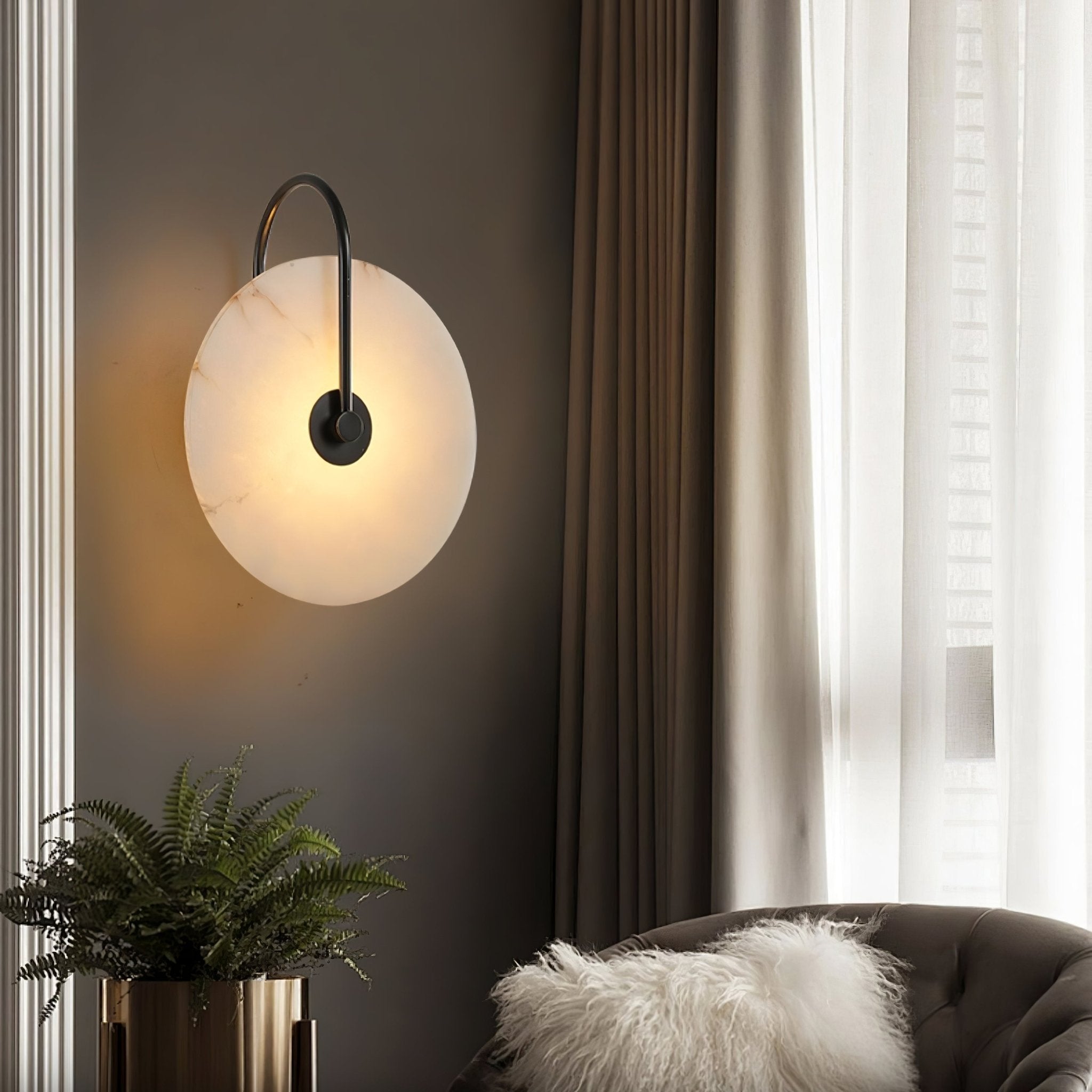 Applique murale LED en albâtre