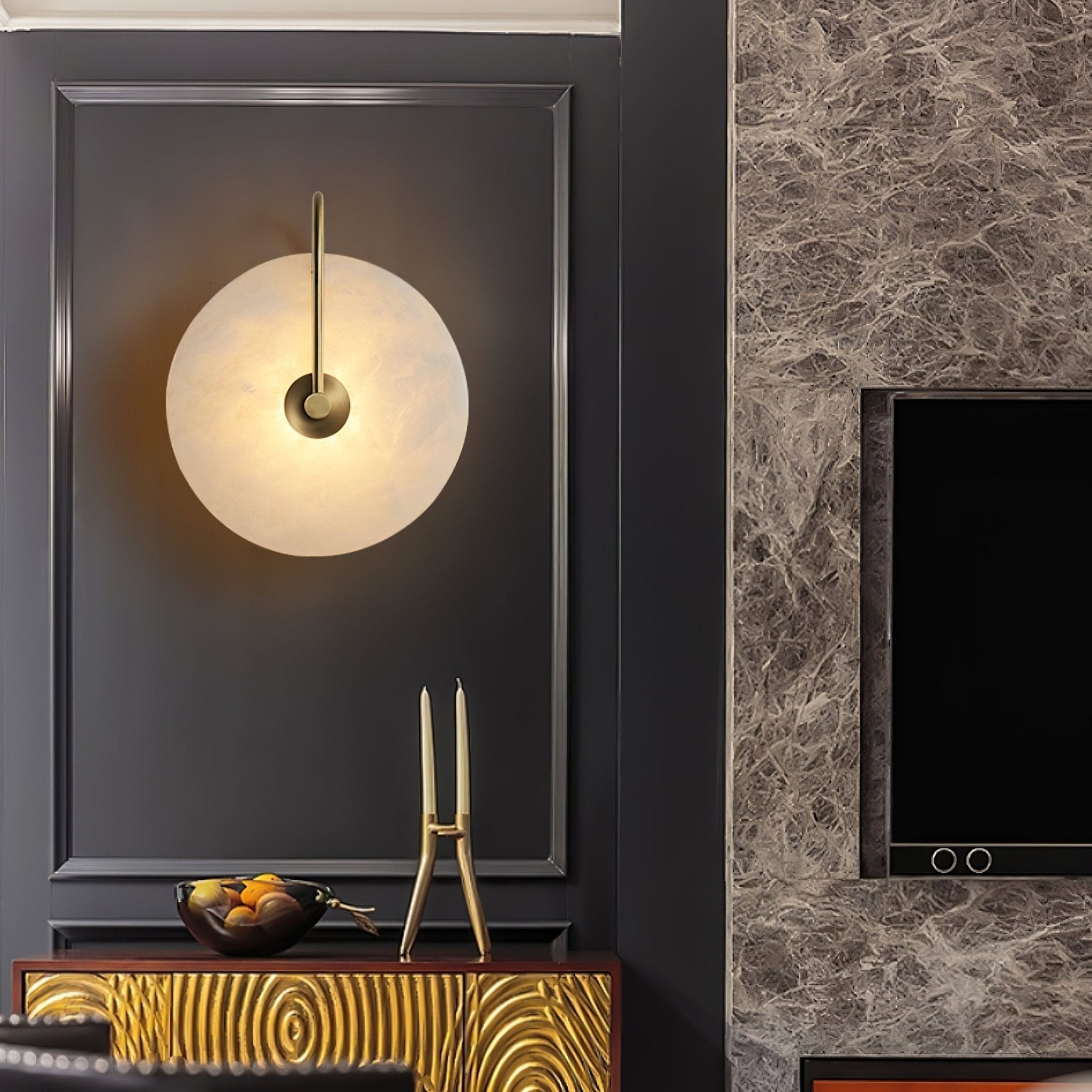 Applique murale LED en albâtre