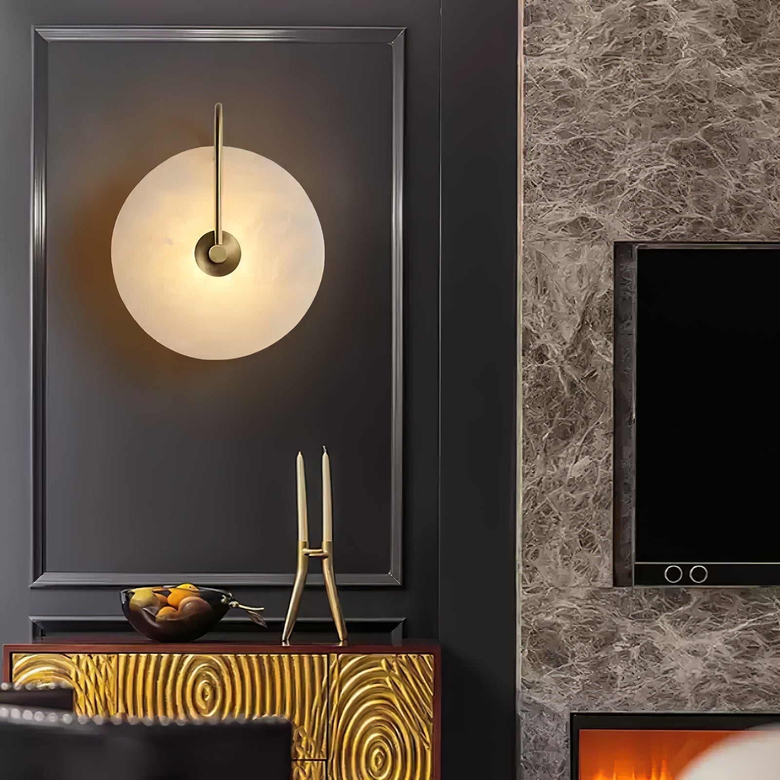 Applique murale LED en albâtre