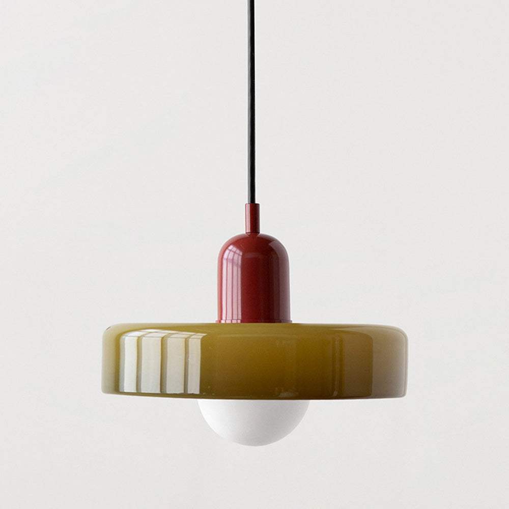 Suspension en verre coloré Bauhaus