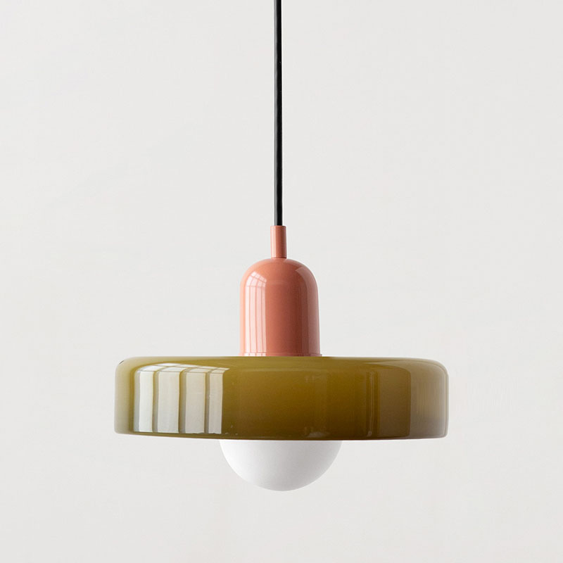 Suspension en verre coloré Bauhaus