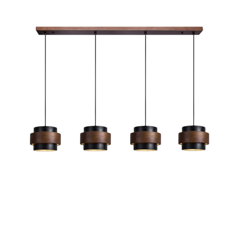 Lampe pendante en travertin noir