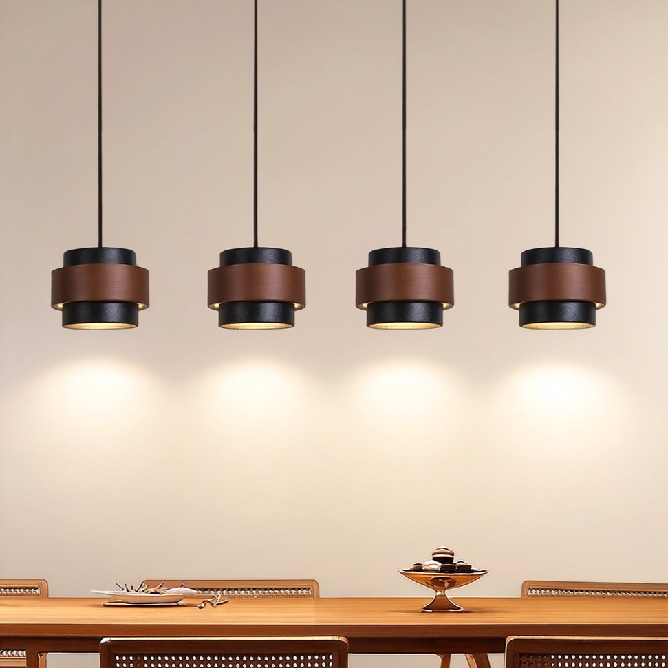 Lampe pendante en travertin noir