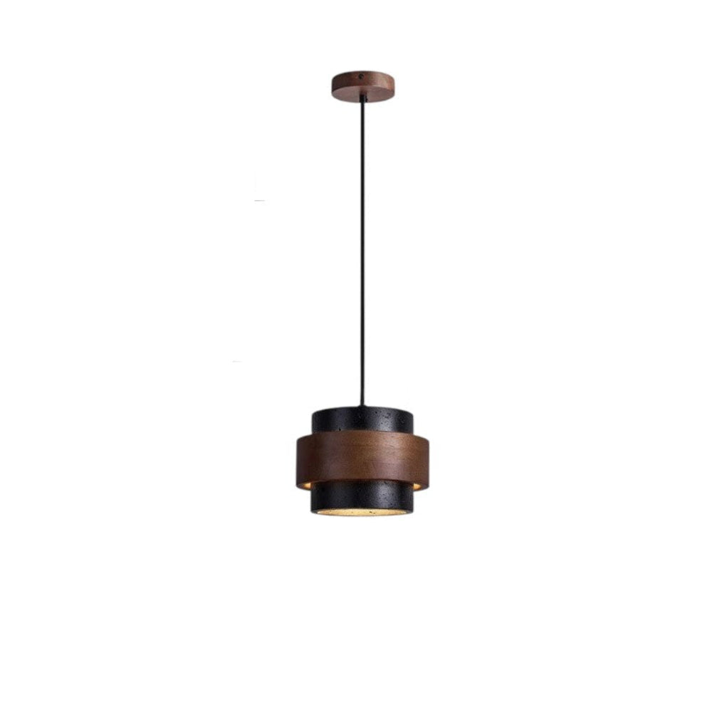 Lampe pendante en travertin noir