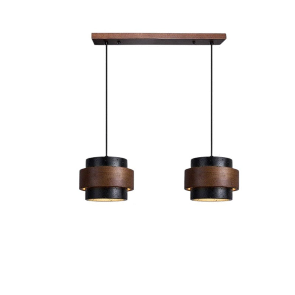 Lampe pendante en travertin noir