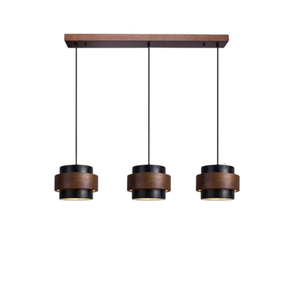 Lampe pendante en travertin noir
