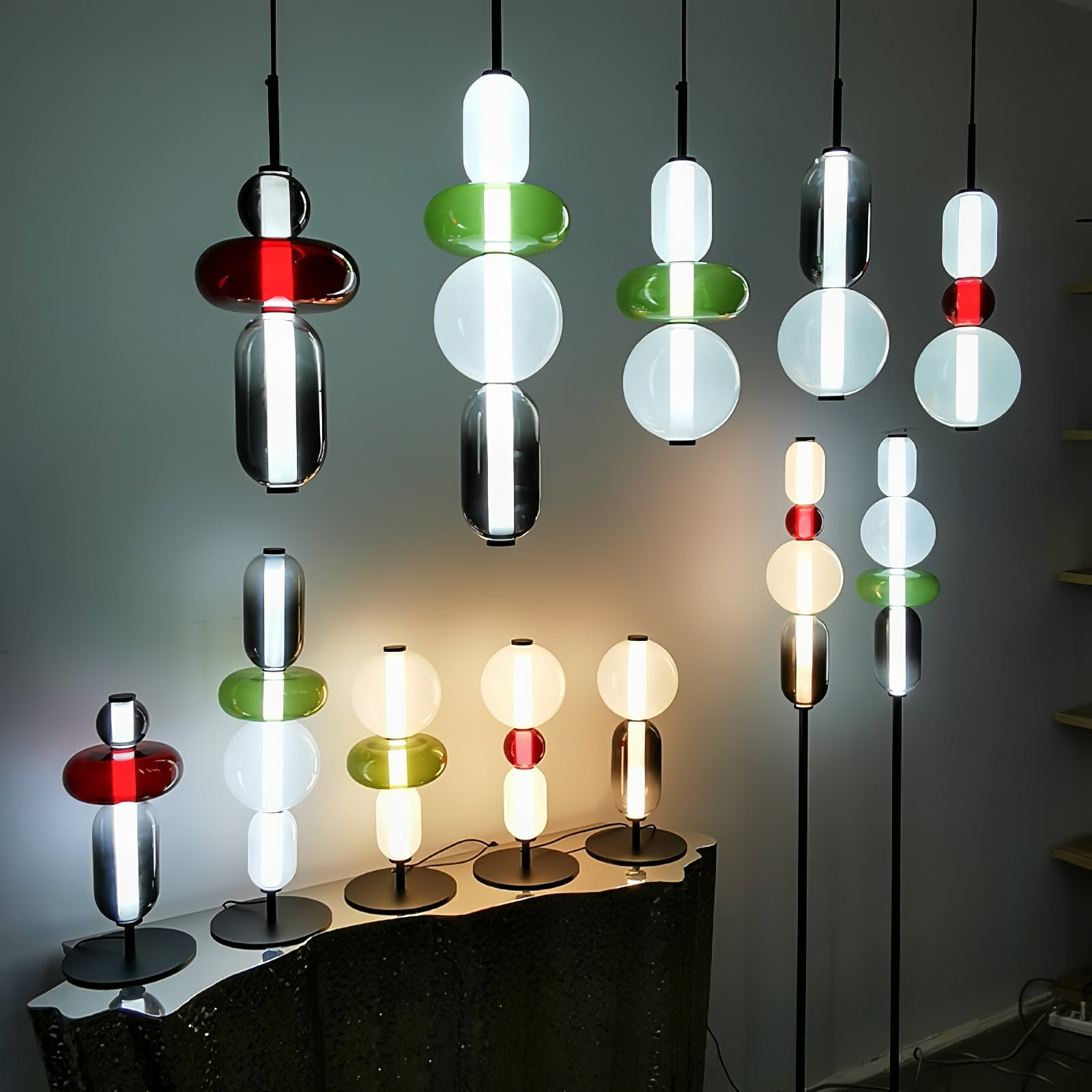 Suspension en verre candi