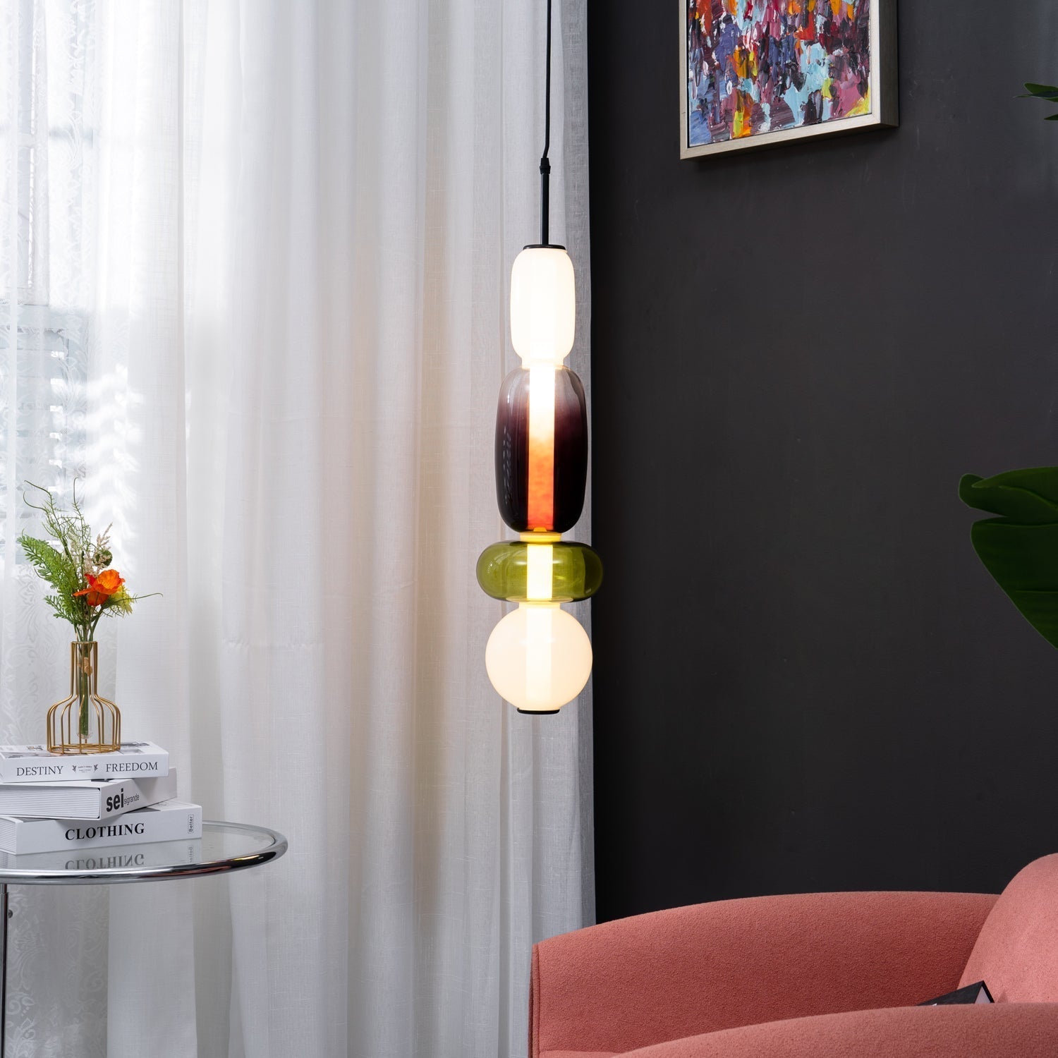 Suspension en verre candi