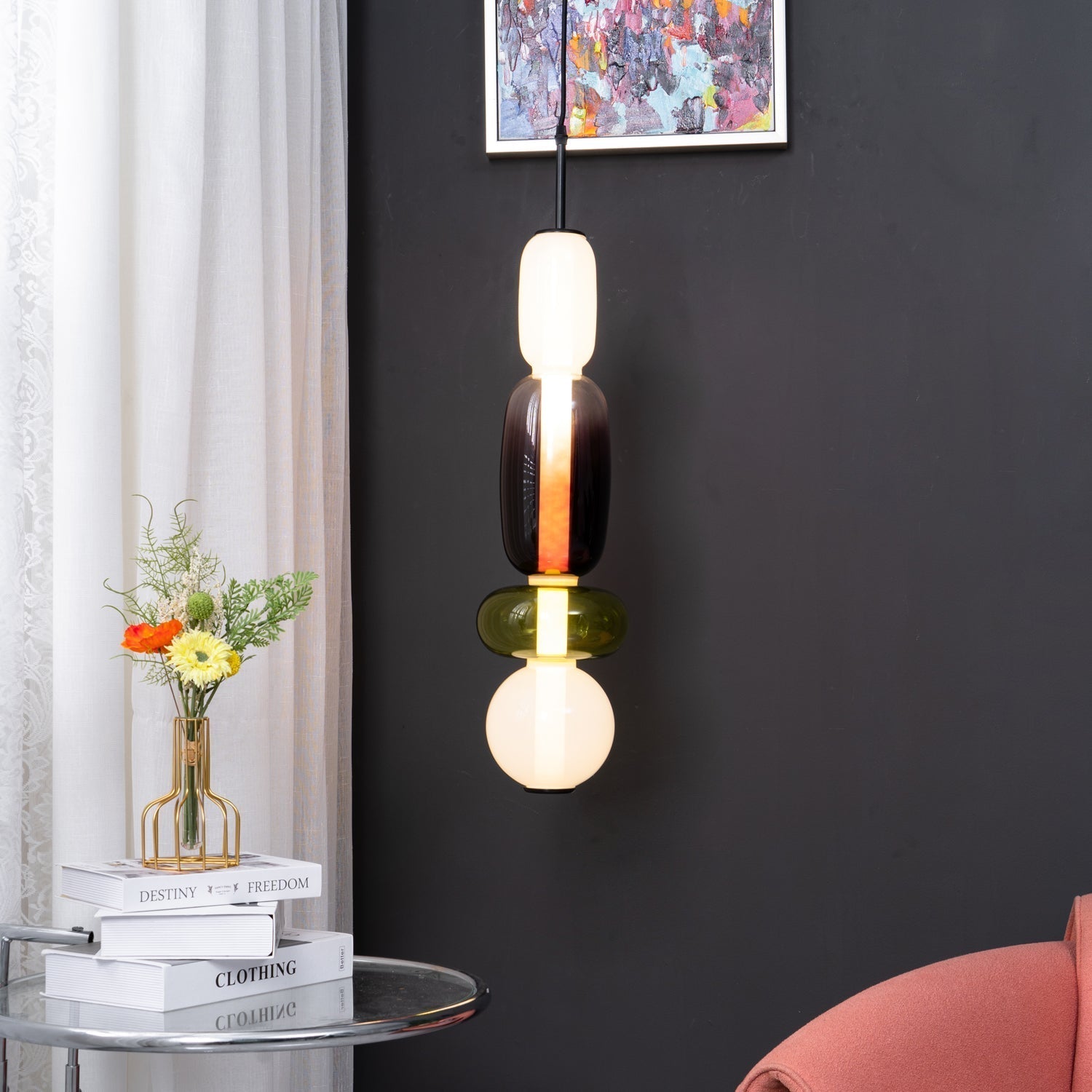 Suspension en verre candi