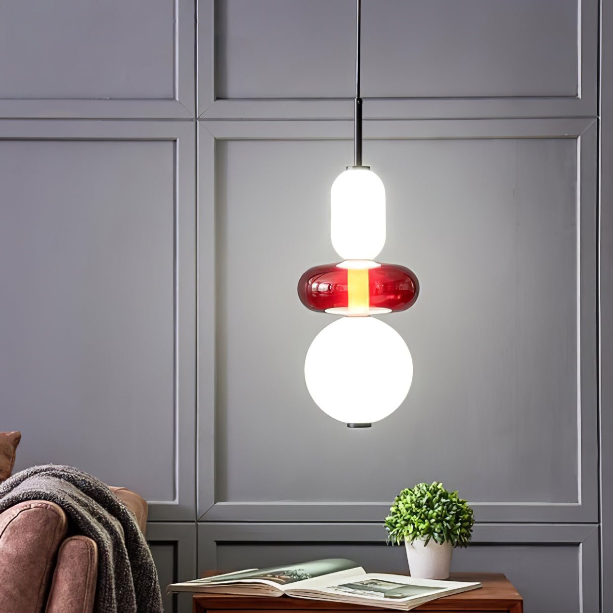 Suspension en verre candi