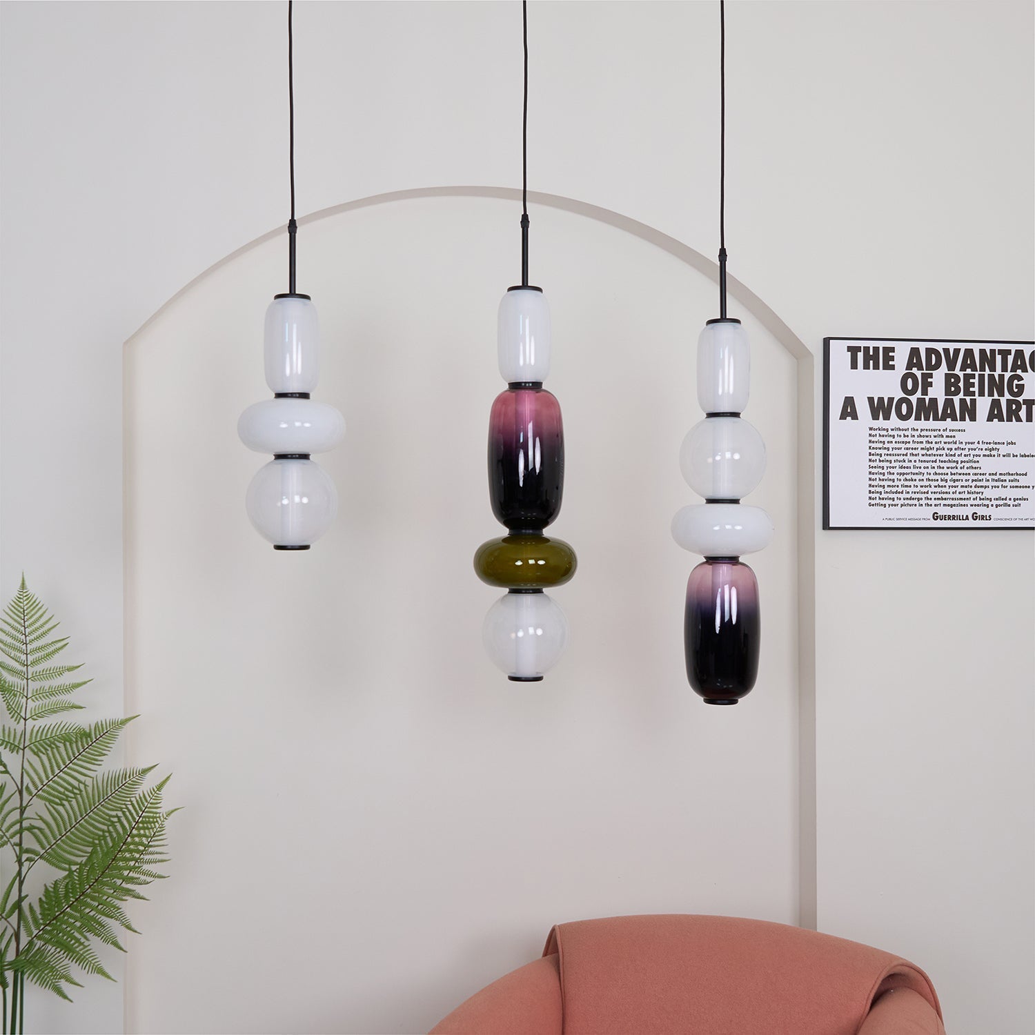 Suspension en verre candi