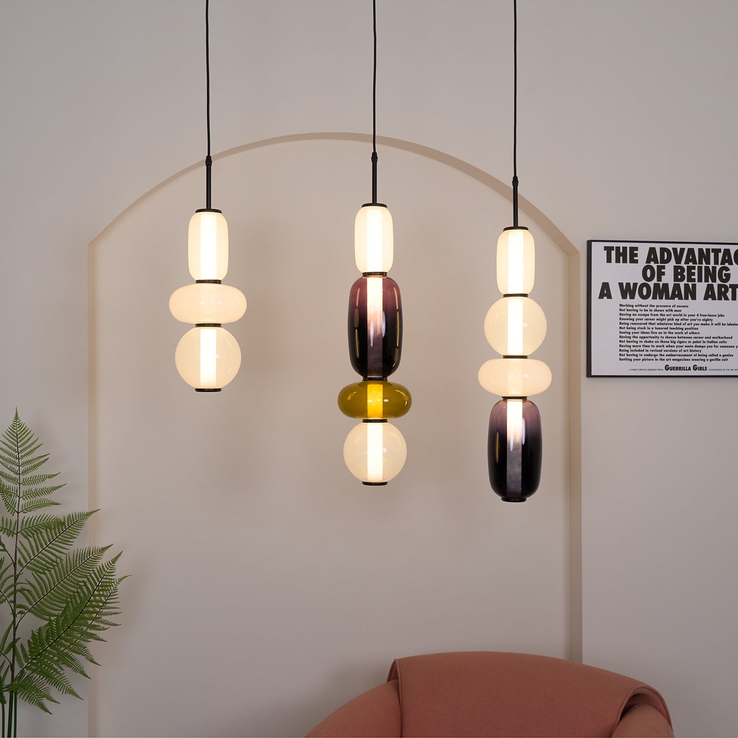 Suspension en verre candi