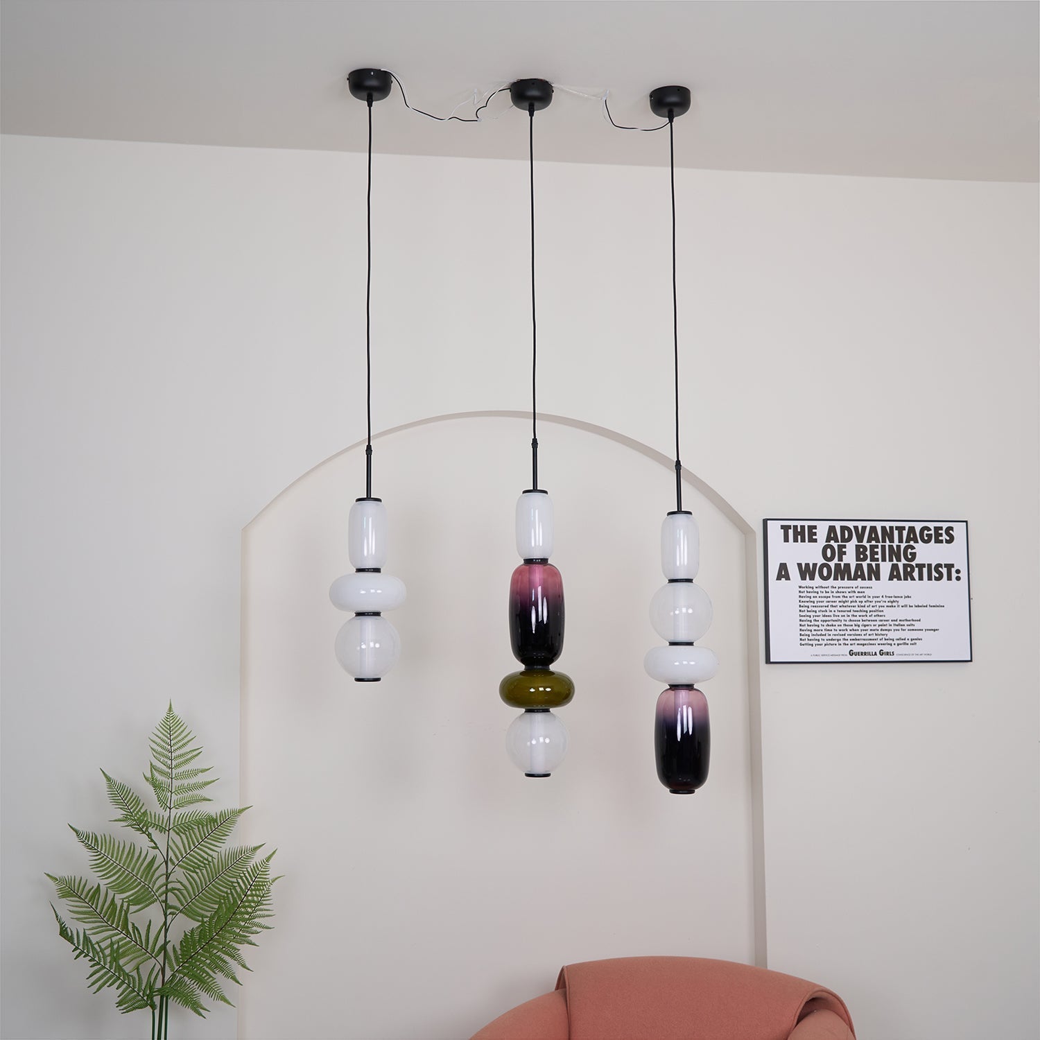 Suspension en verre candi