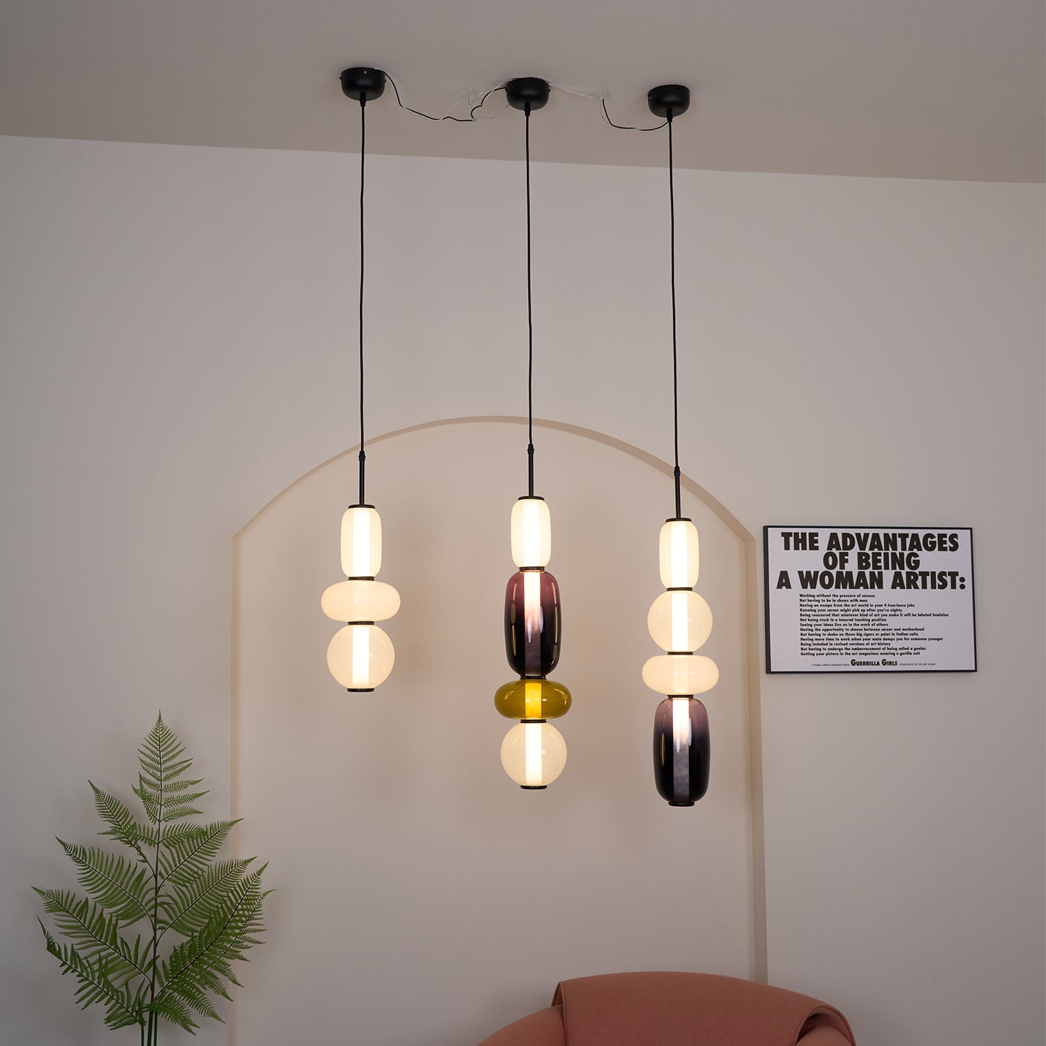 Suspension en verre candi