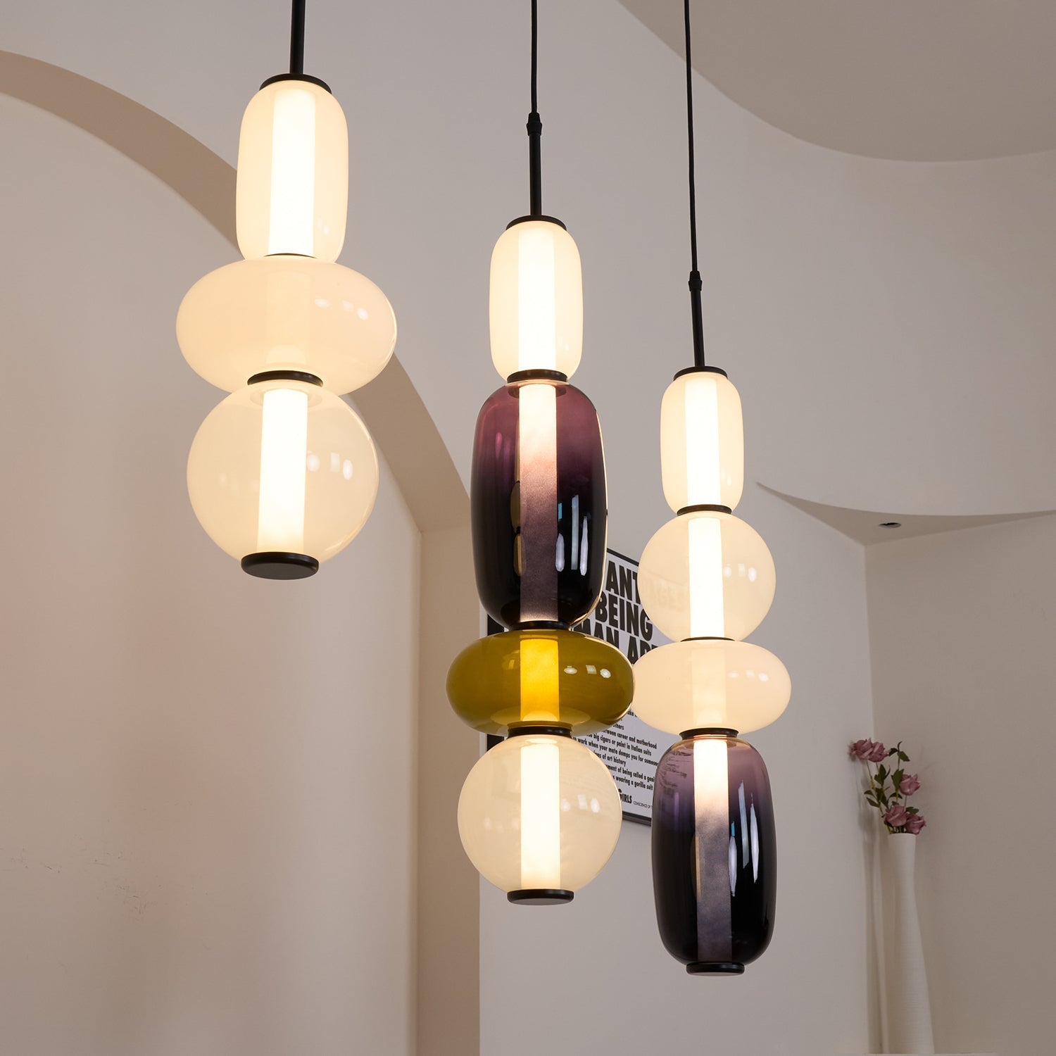 Suspension en verre candi