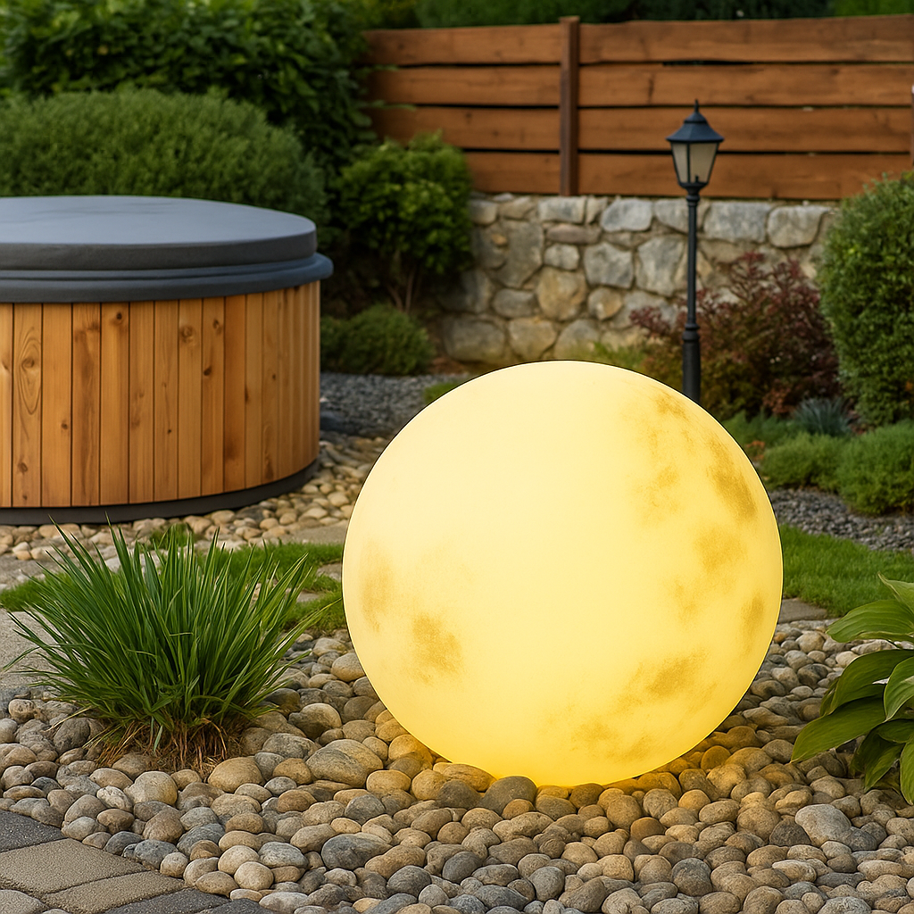 Lampe solaire en forme de lune pour jardin