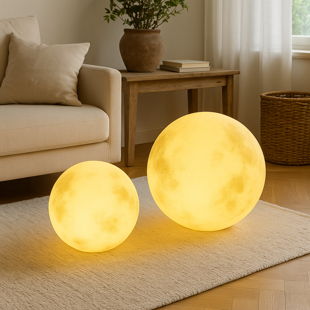 Lampe solaire en forme de lune pour jardin