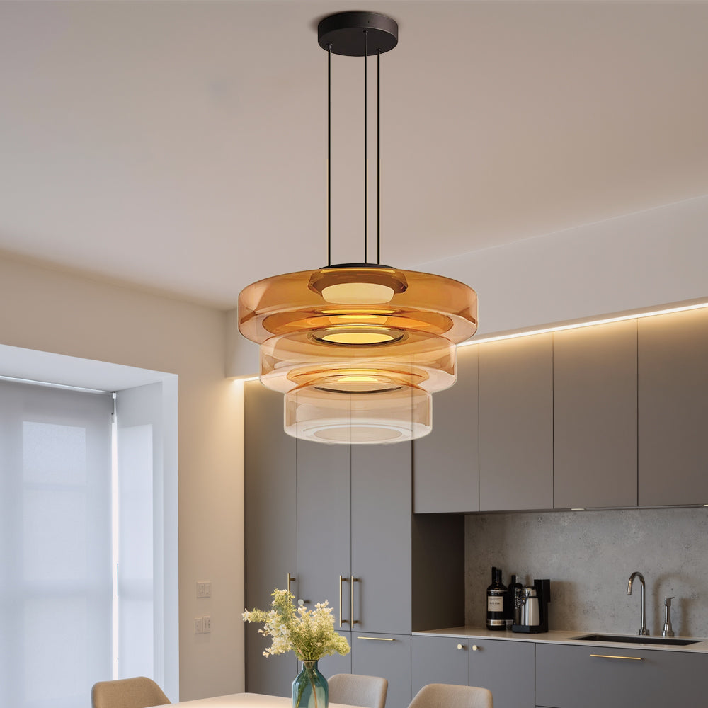 Suspension en verre danois Bauhaus