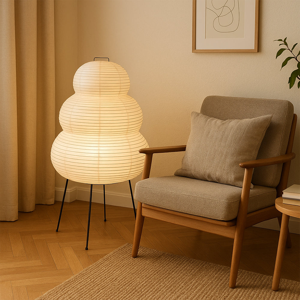 Lampe de table en papier de riz