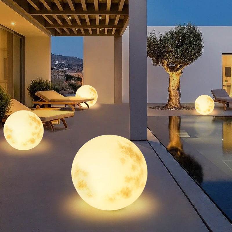 Lampe solaire en forme de lune pour jardin