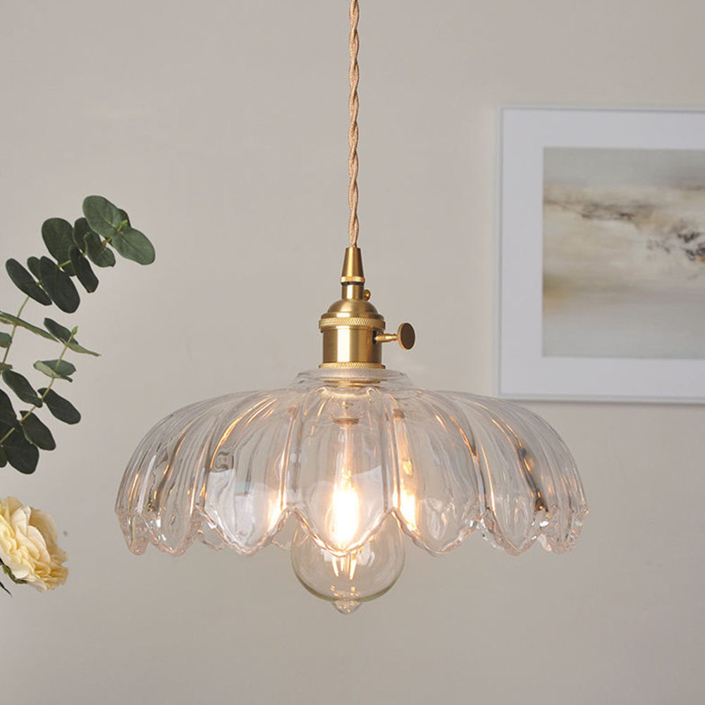 Suspension vintage en verre