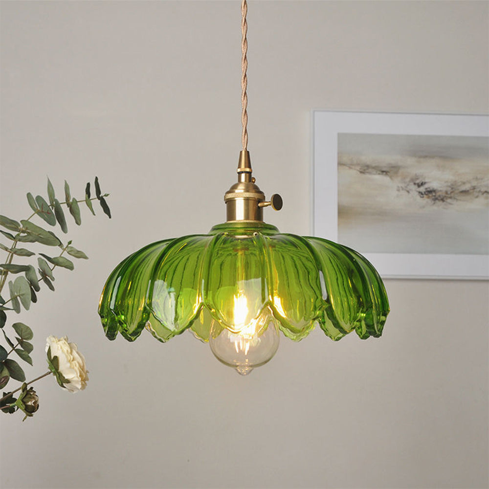 Suspension vintage en verre