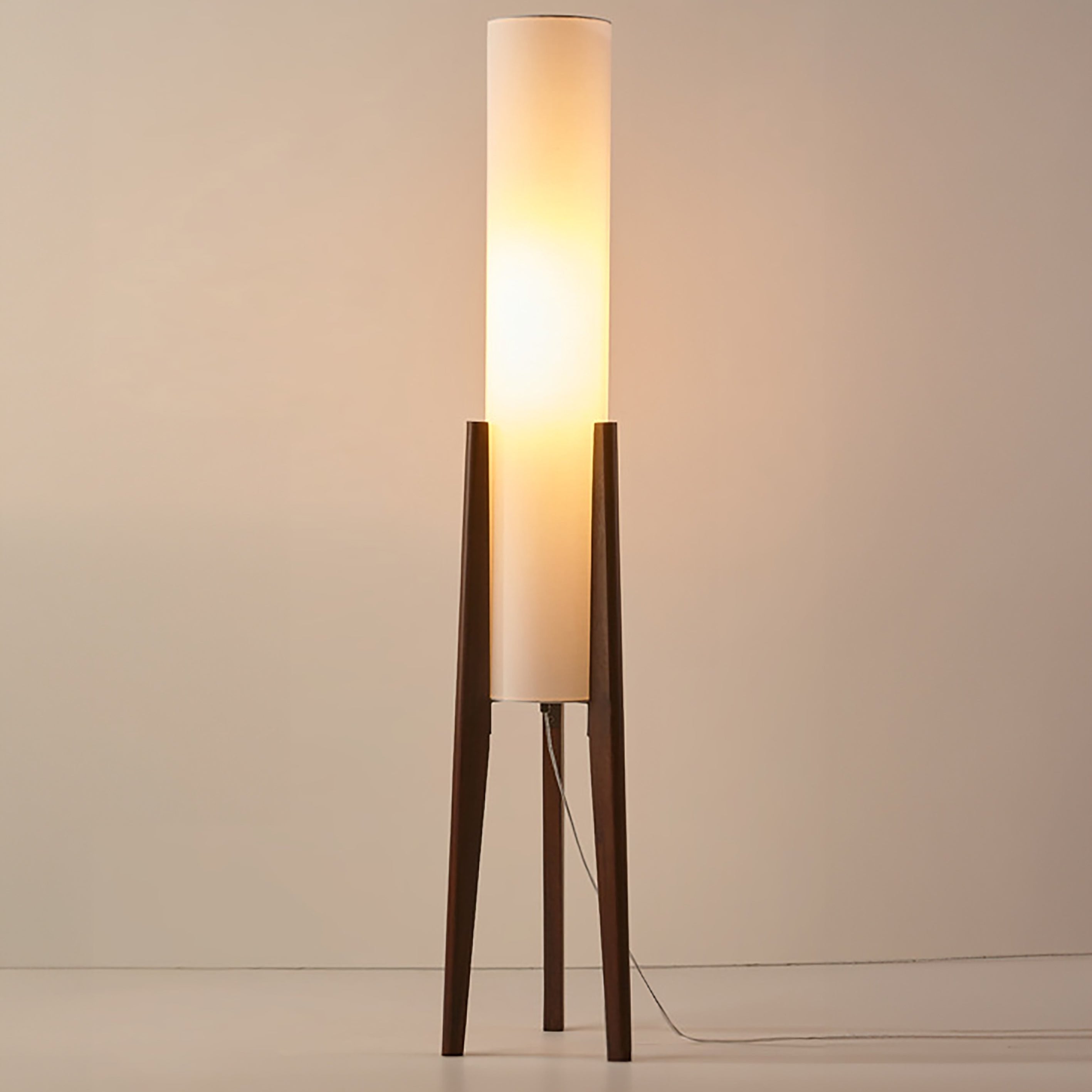 Lampadaire en bois de noyer massif Lampe d'art