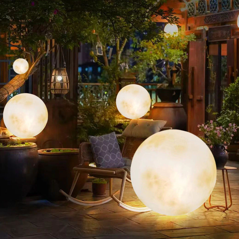 Lampe solaire en forme de lune pour jardin