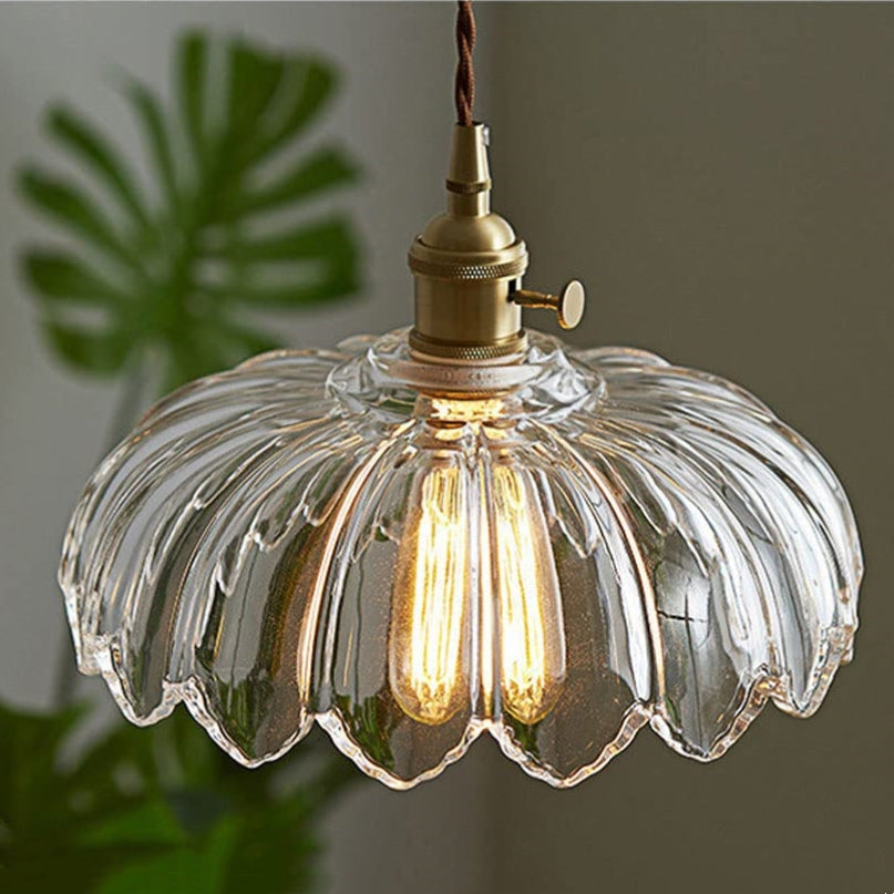 Suspension vintage en verre