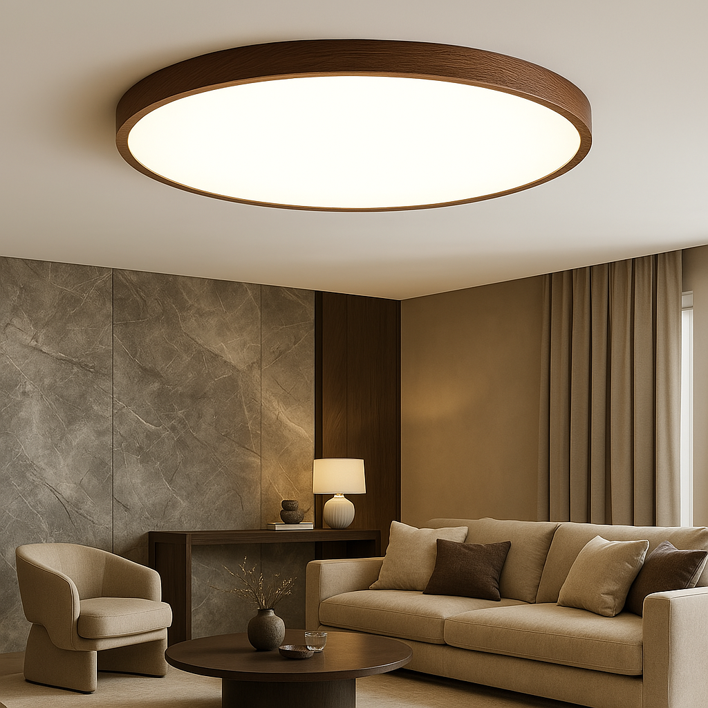 Plafonnier en bois foncé