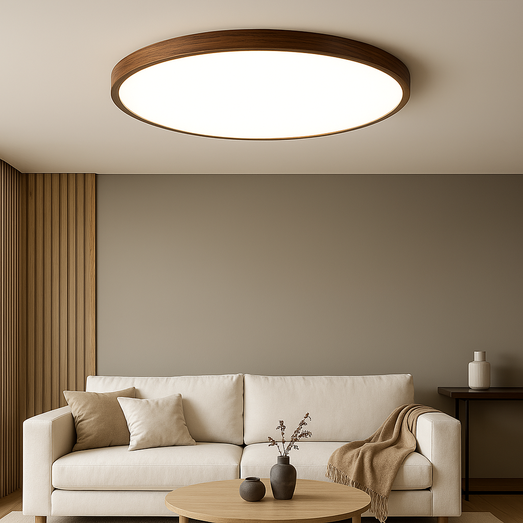 Plafonnier en bois foncé
