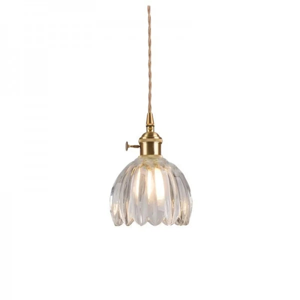 Suspension rétro japonaise en verre avec motif floral