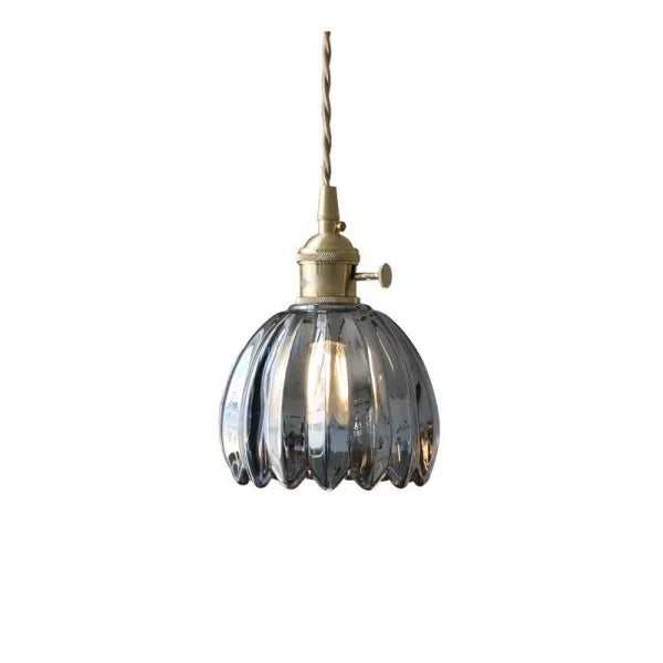 Suspension rétro japonaise en verre avec motif floral