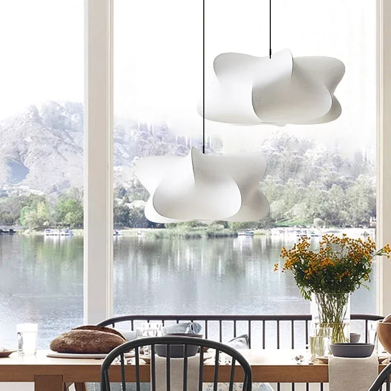 Lampe suspendue en soie japonaise Wabi Sabi