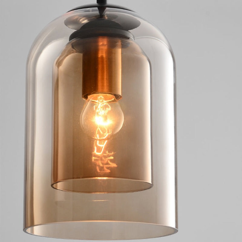 Suspensions Mica Mid-Century avec double verre