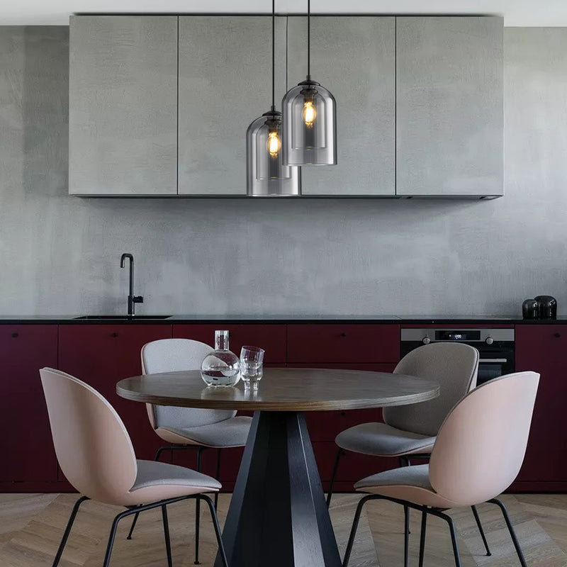 Suspensions Mica Mid-Century avec double verre